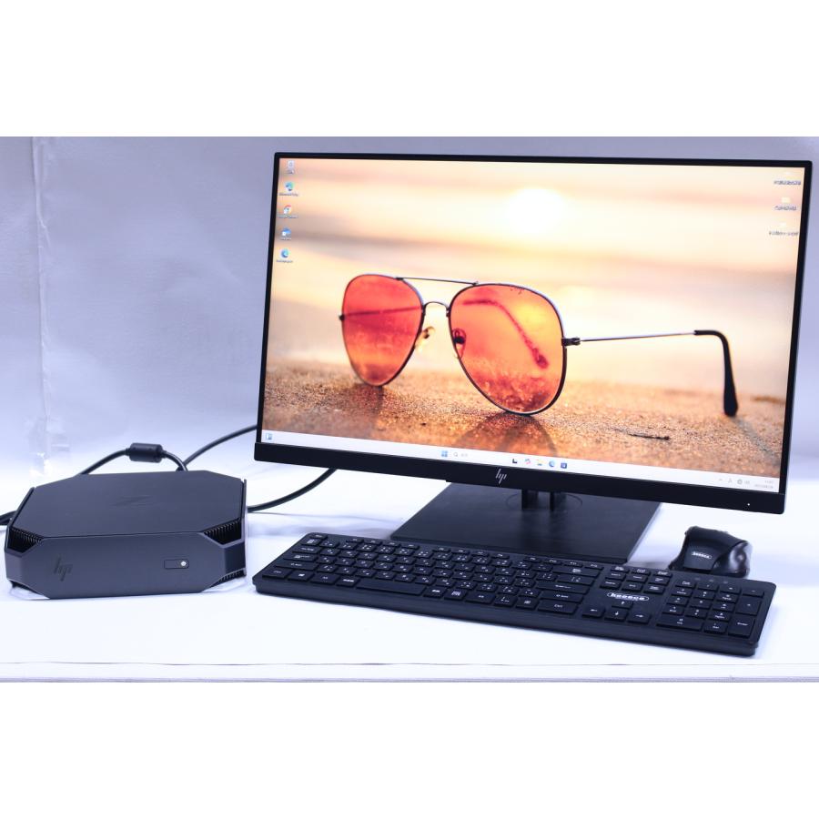 中古（未使用に近い） Xeon グラボ搭載 23.0FHDモニターセット HP Z2 Mini G3 Workstation Xeon E3-1245v5 16G SSD512G Quadro Win11 デスクトップパソコン