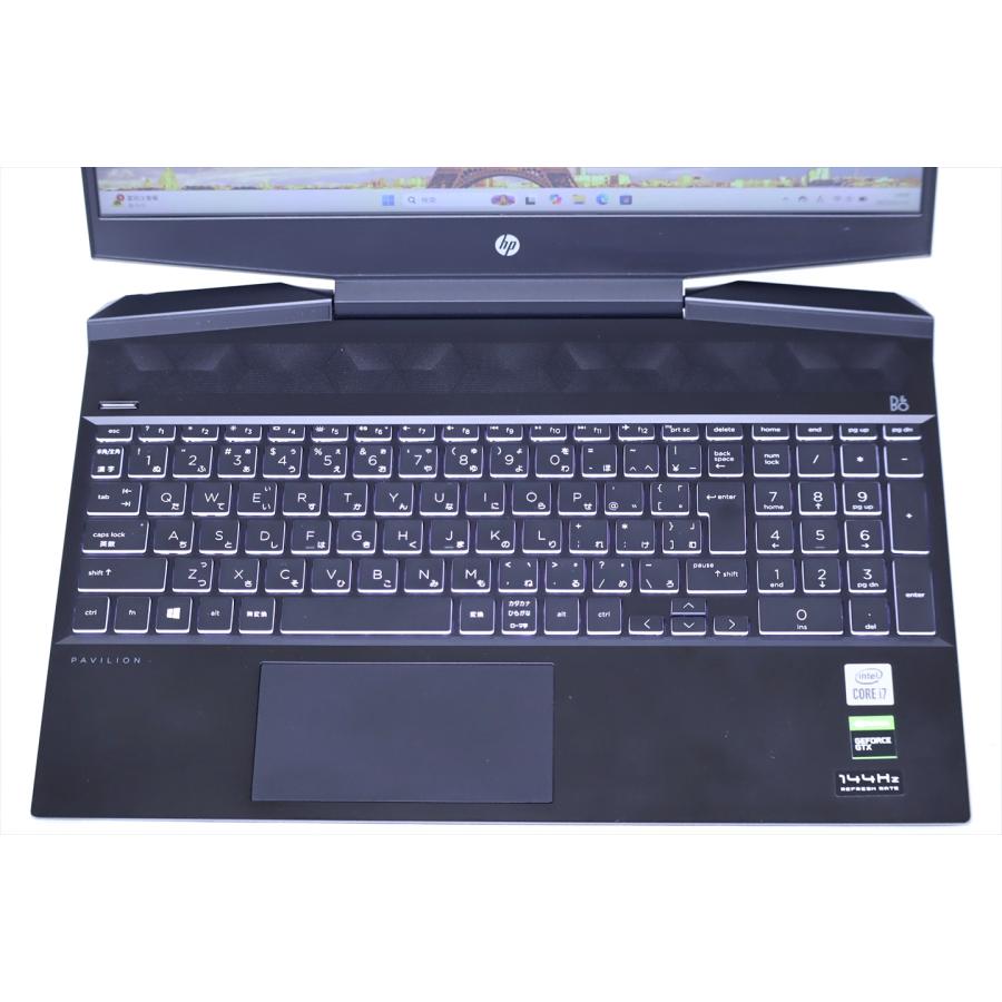 中古（目立った傷や汚れなし） GTX1650Ti Corei7 16Gメモリ HP Pavilion Gaming Laptop 15-dk1002TX i7-10750H 16G 256G+1TB 15.6FHD Windows11 ノートパソコ
