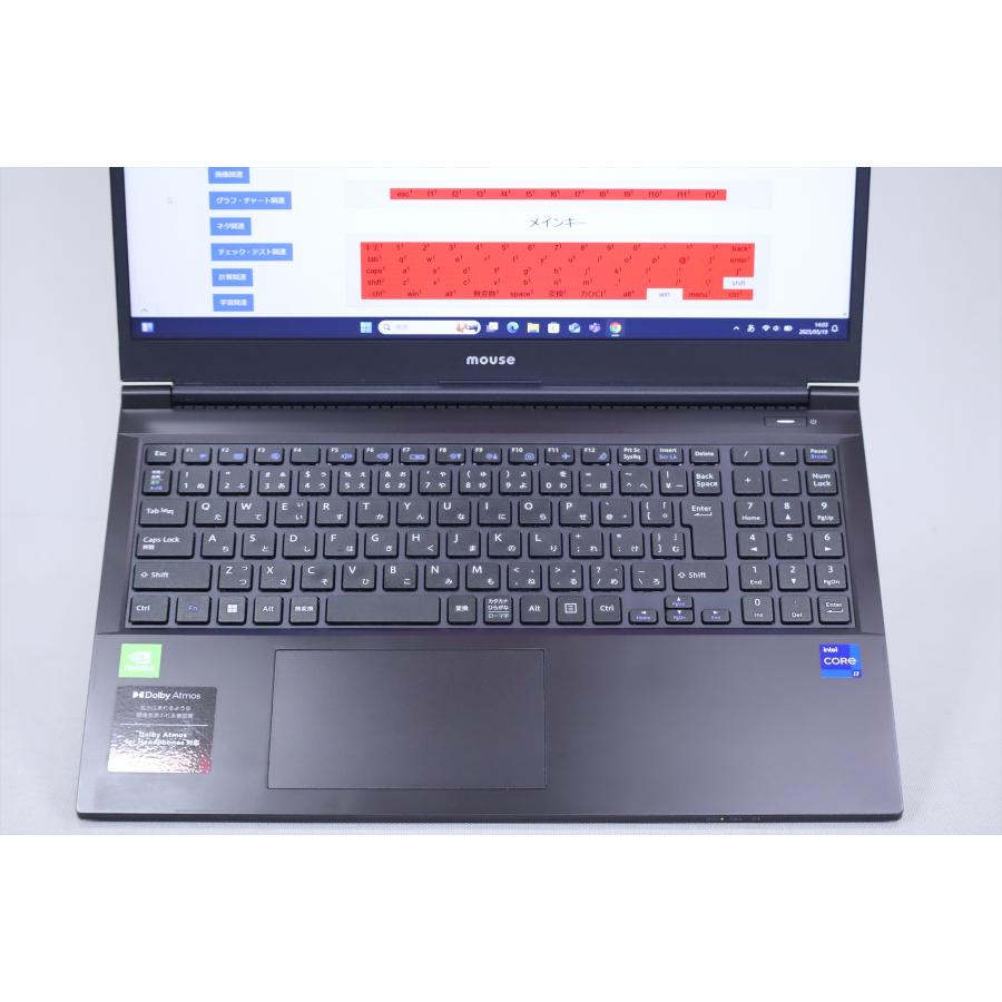 中古（やや傷や汚れあり）ノートパソコン GeForce MX550 Corei7 16Gメモリ 12世代 2022年モデル ライトゲーミング Windows11 mouse K5-I7GM5BK-A i7-12650H 16G 512G 15.6FHD