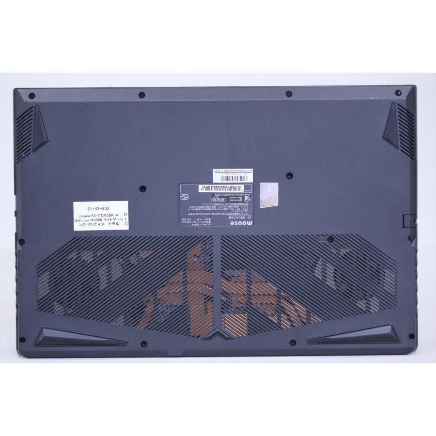 中古（やや傷や汚れあり）ノートパソコン GeForce MX550 Corei7 16Gメモリ 12世代 2022年モデル ライトゲーミング Windows11 mouse K5-I7GM5BK-A i7-12650H 16G 512G 15.6FHD