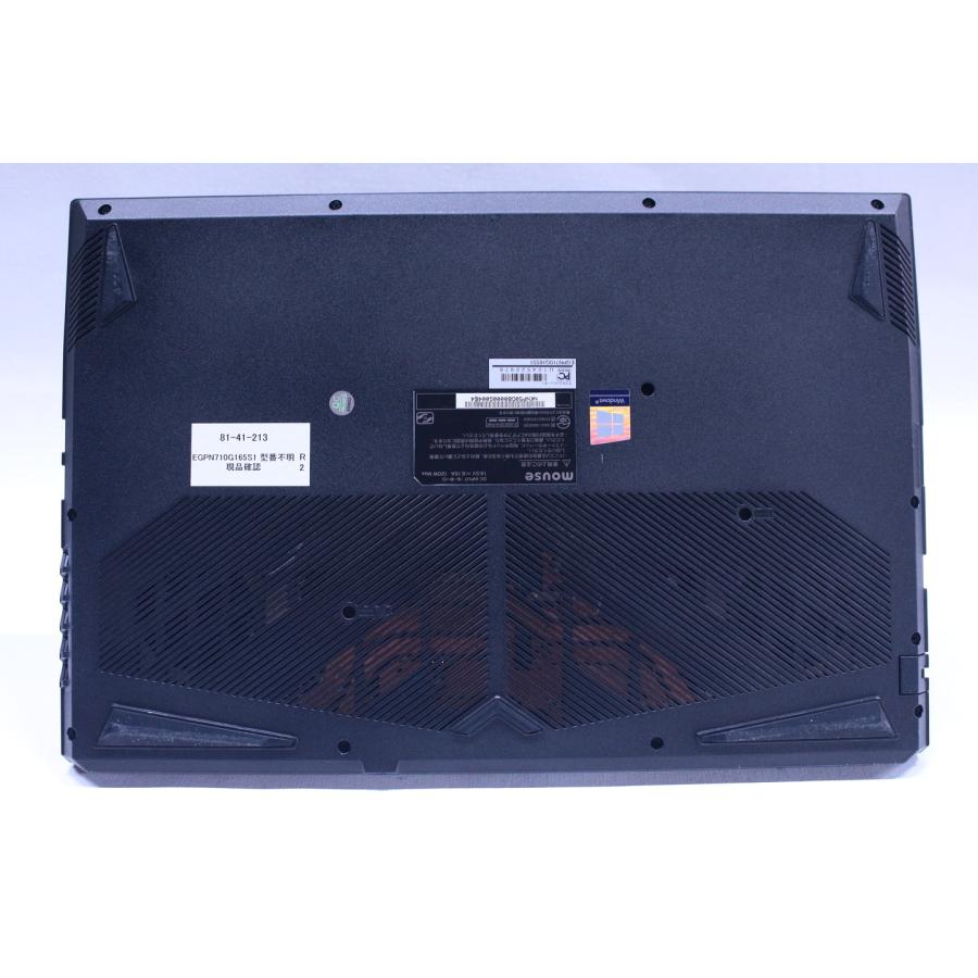 中古（目立った傷や汚れなし） 持ち運び可15.6インチゲーミングPC 10世代Corei7 G-Tune EGPN710G165S1 i7-10750H 16G SSD512G 15.6FHD GTX1650Ti Win11 ノートパソコン