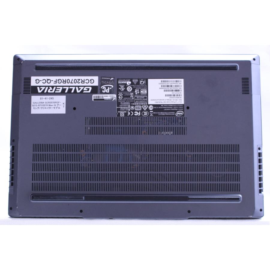 中古（目立った傷や汚れなし） 大容量SSD1T 高性能グラボRTX2070Max-Q ゲーミング GALLERIA GCR2070RGF-QCG i7-9750H 16G SSD1T 15.6インチFHD 144Hz Win11 ノートパソコン
