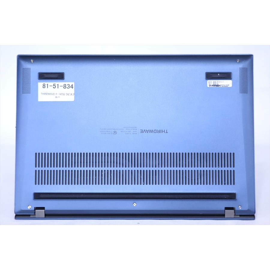 中古（目立った傷や汚れなし） プレミアムボディ バッテリー良好 新品SSD ドスパラ THIRDWAVE F-14TG i5-1135G7 16G 256G 14.0FHD Wi-Fi 6 Windows11 ノートパソコン